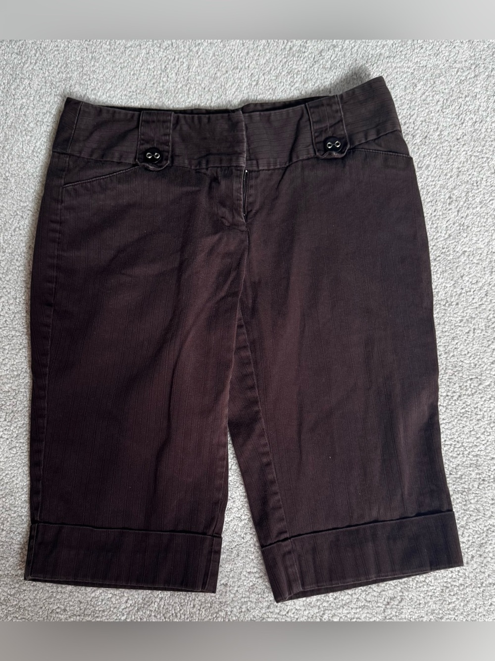 Vintage Tracy Evans Junior Size 1 Brown Knee-Length Bermuda Shorts